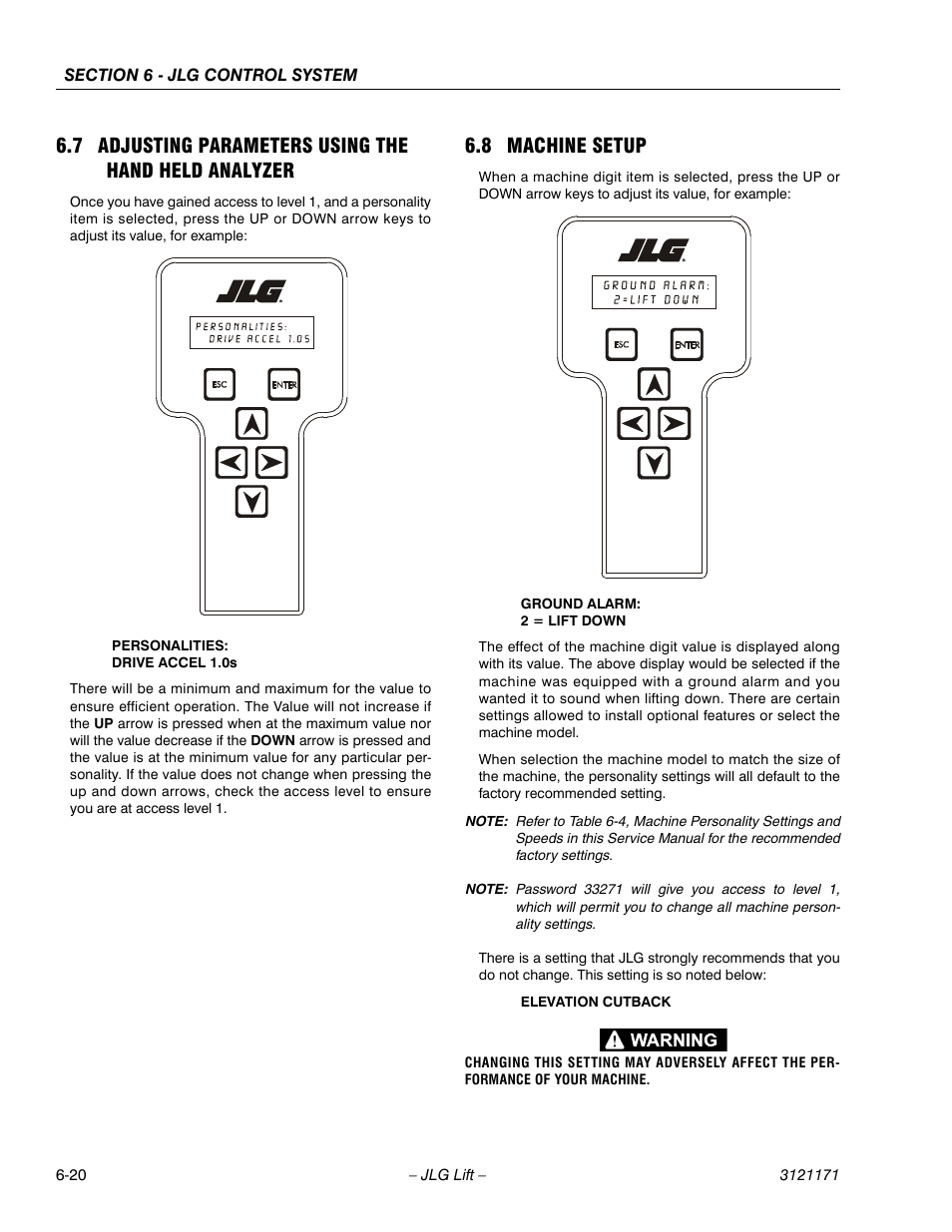 8 machine setup, Machine setup -20 | JLG 1250AJP Service Manual User Manual | Page 452 / 606