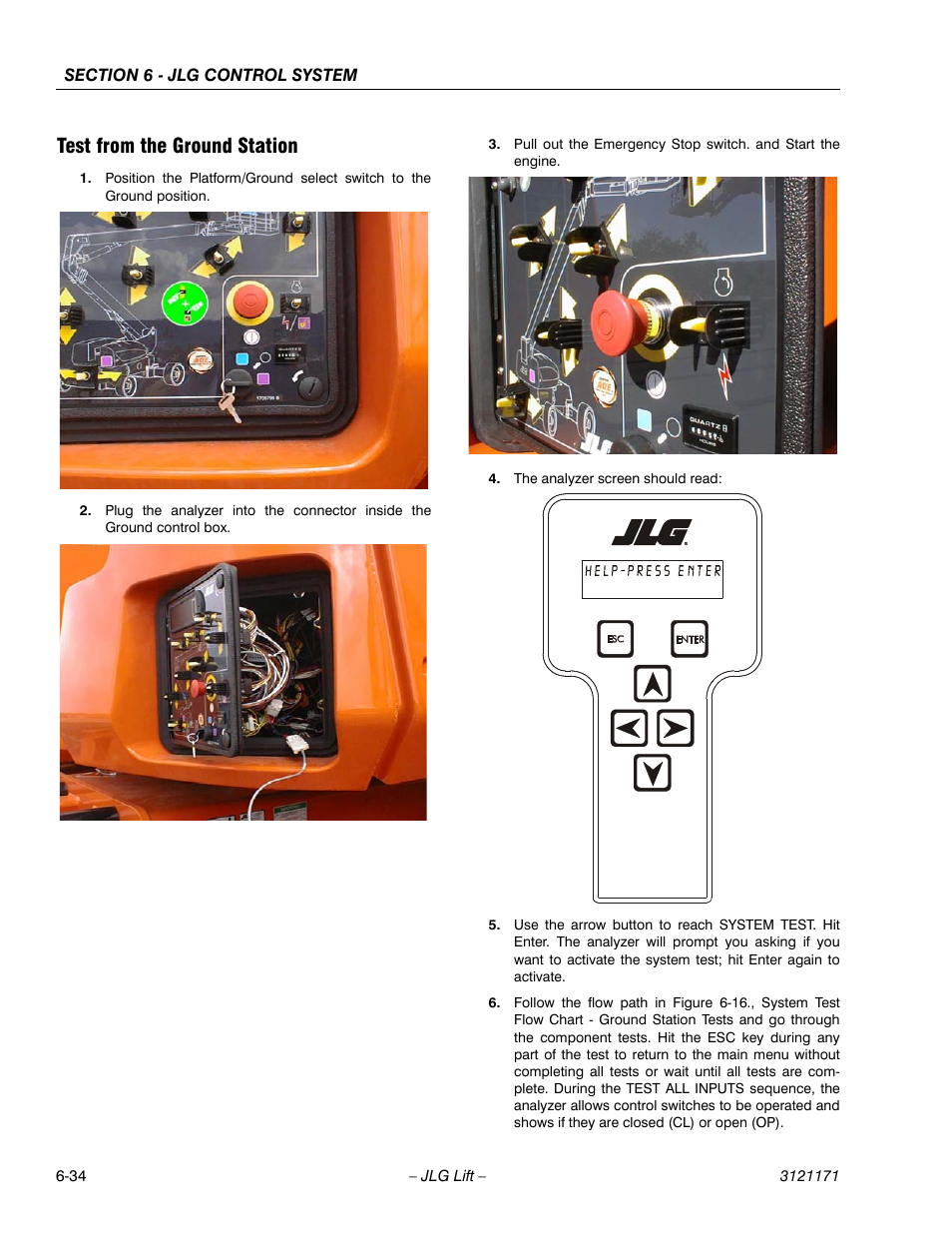 Test from the ground station, Test from the ground station -34 | JLG 1250AJP Service Manual User Manual | Page 466 / 606