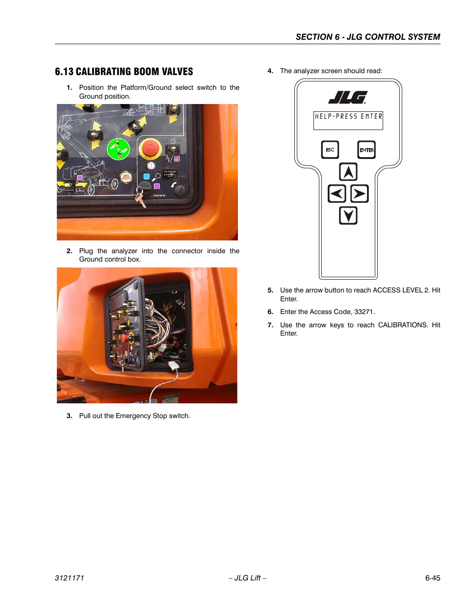 13 calibrating boom valves, Calibrating boom valves -45 | JLG 1250AJP Service Manual User Manual | Page 477 / 606