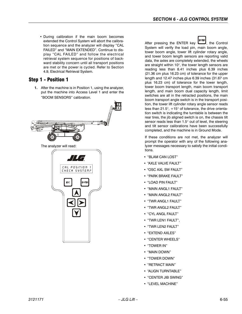 Step 1 - position 1, Step 1 - position 1 -55 | JLG 1250AJP Service Manual User Manual | Page 487 / 606