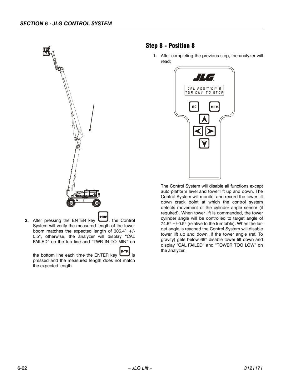 Step 8 - position 8, Step 8 - position 8 -62 | JLG 1250AJP Service Manual User Manual | Page 494 / 606