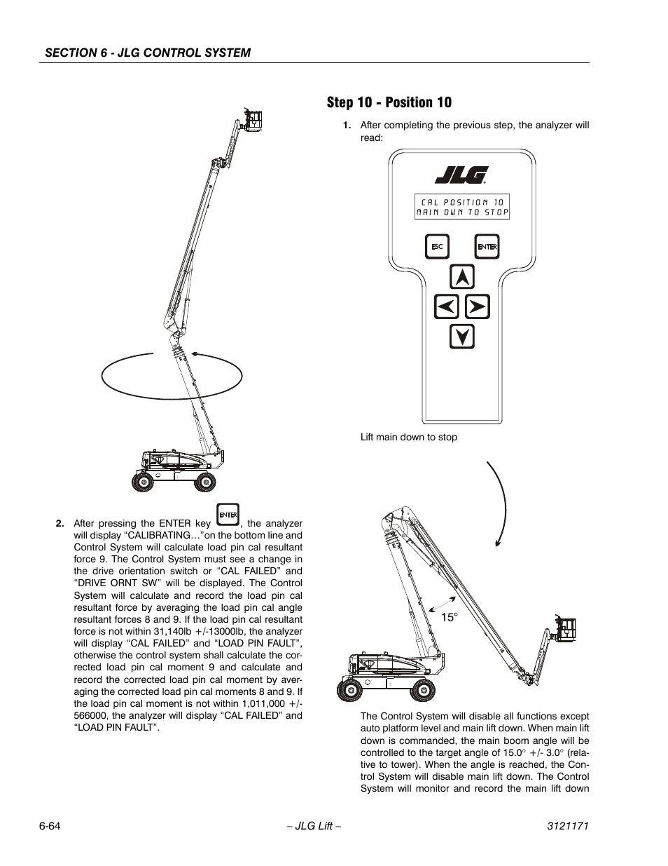 Step 10 - position 10, Step 10 - position 10 -64 | JLG 1250AJP Service Manual User Manual | Page 496 / 606