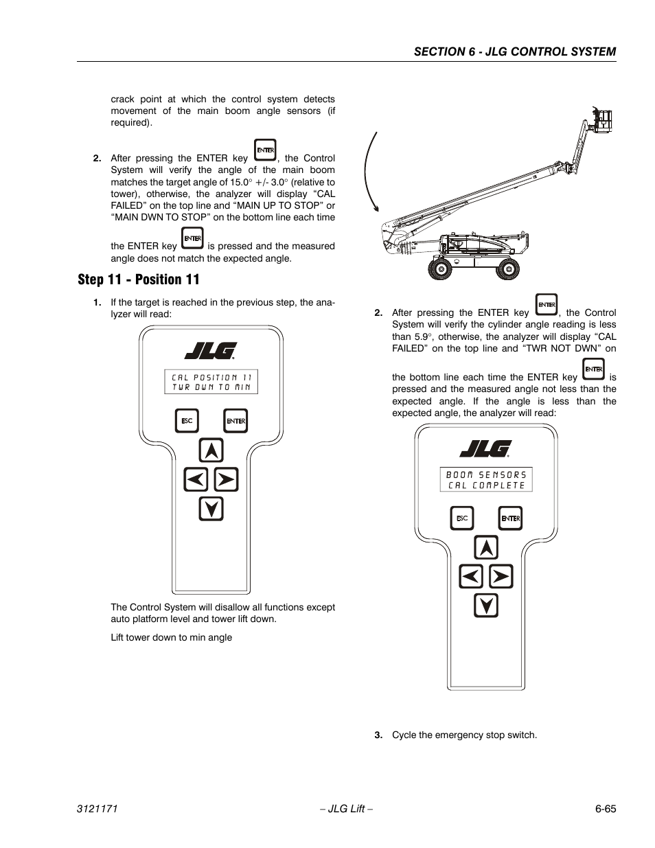 Step 11 - position 11, Step 11 - position 11 -65 | JLG 1250AJP Service Manual User Manual | Page 497 / 606