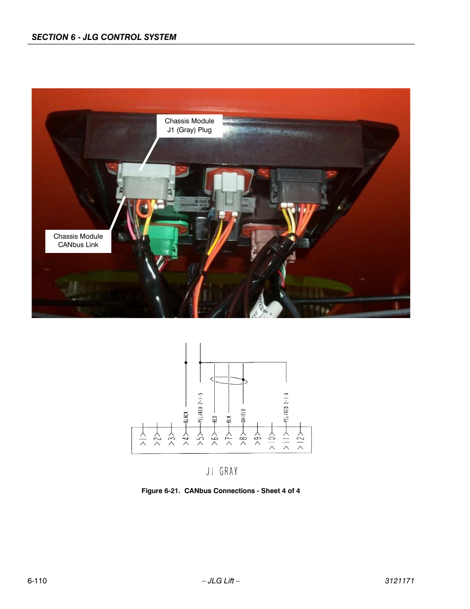 Canbus connections - sheet 4 of 4 -110, Figure 6-21 | JLG 1250AJP Service Manual User Manual | Page 542 / 606