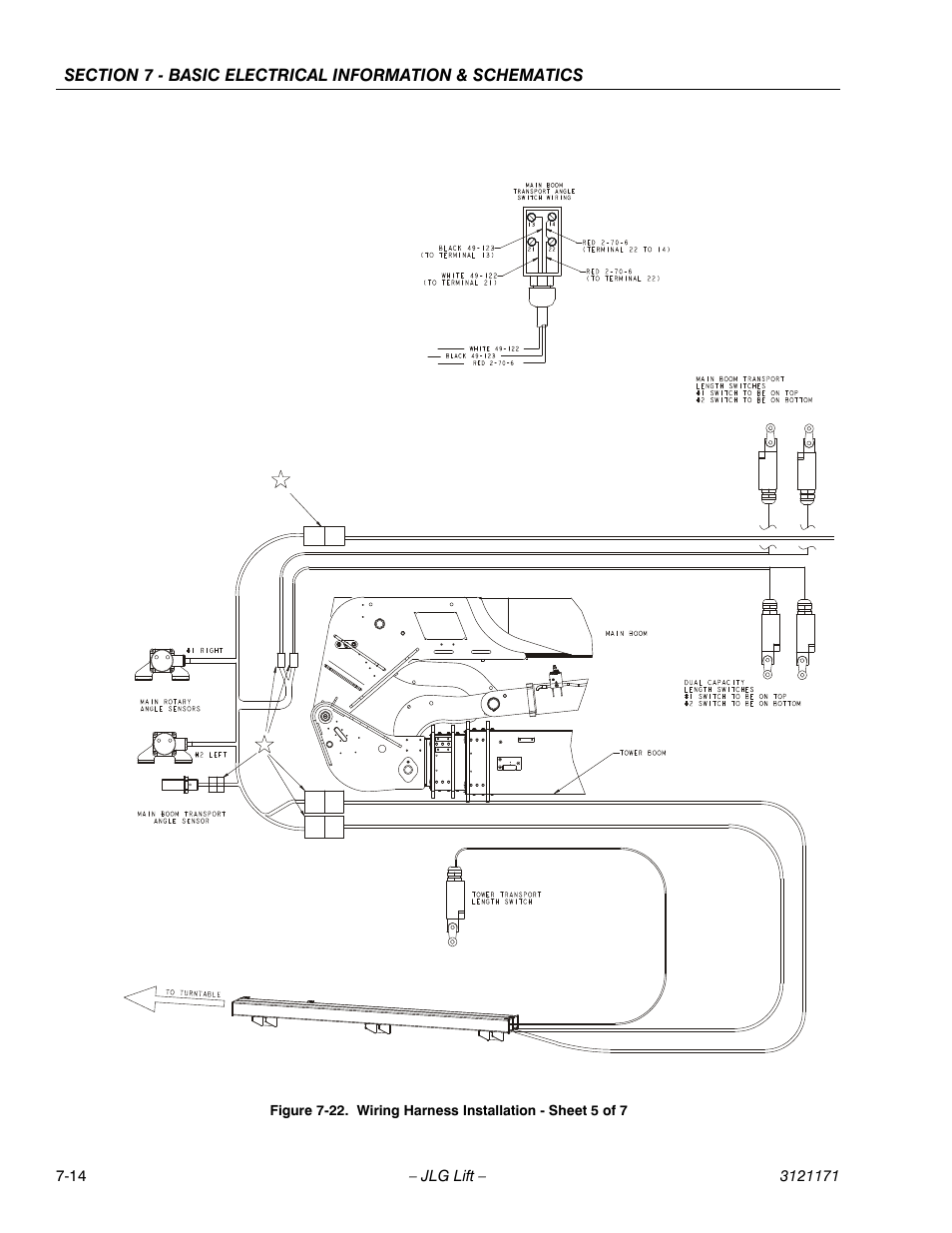 Wiring harness installation - sheet 5 of 7 -14 | JLG 1250AJP Service Manual User Manual | Page 574 / 606