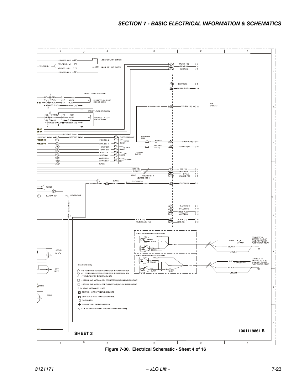 Electrical schematic - sheet 4 of 16 -23 | JLG 1250AJP Service Manual User Manual | Page 583 / 606