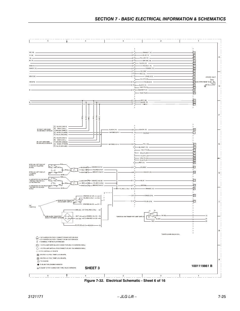 Electrical schematic - sheet 6 of 16 -25 | JLG 1250AJP Service Manual User Manual | Page 585 / 606