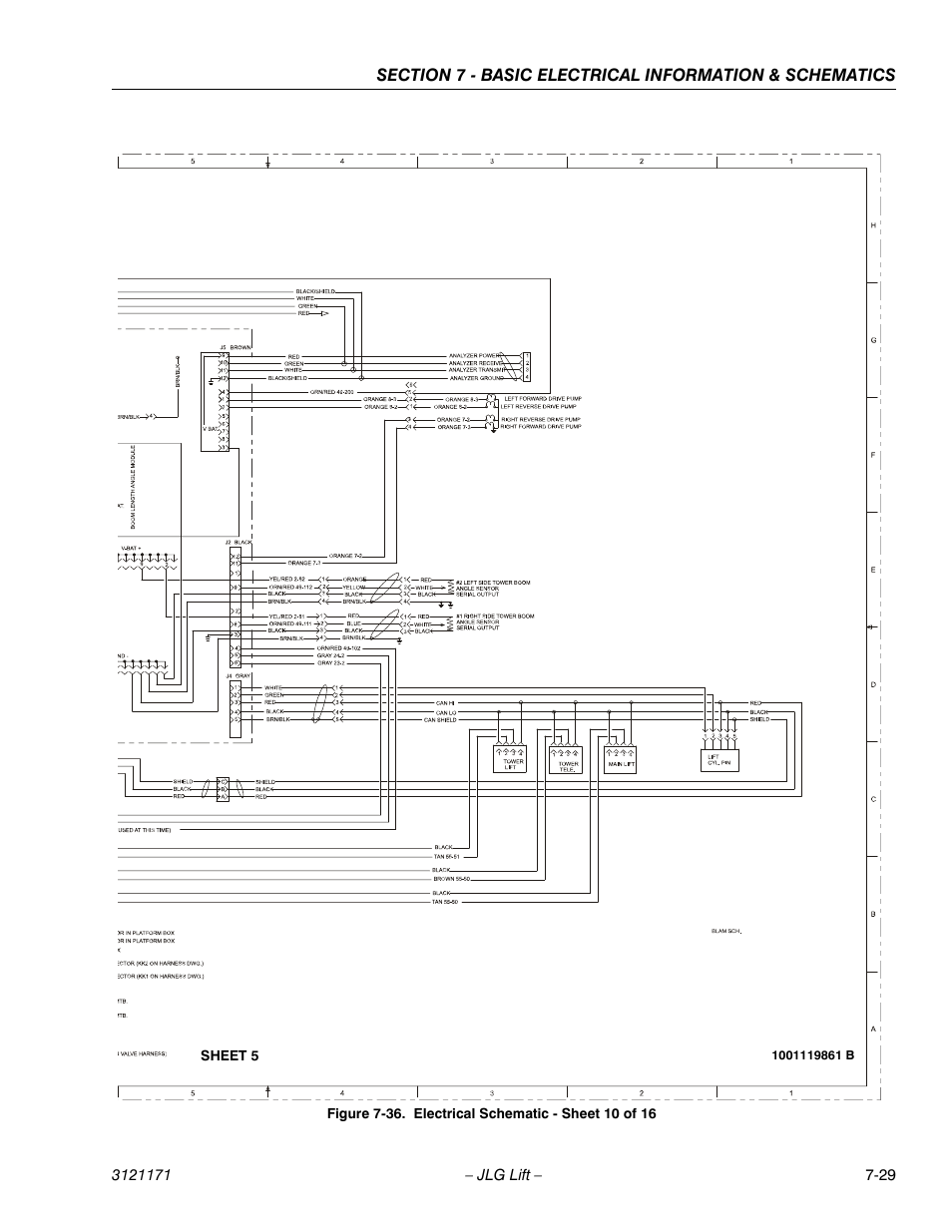 Electrical schematic - sheet 10 of 16 -29 | JLG 1250AJP Service Manual User Manual | Page 589 / 606