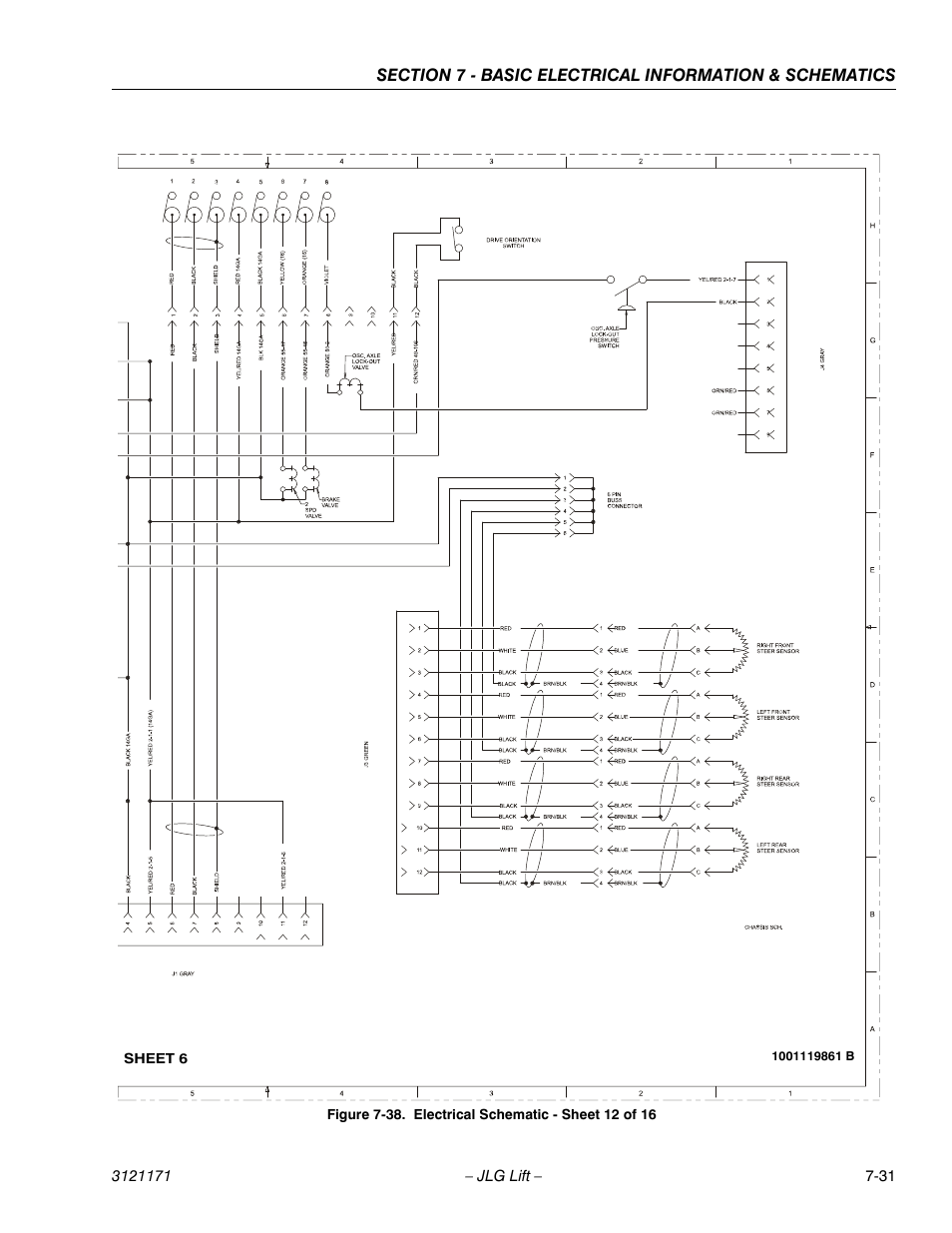 Electrical schematic - sheet 12 of 16 -31 | JLG 1250AJP Service Manual User Manual | Page 591 / 606