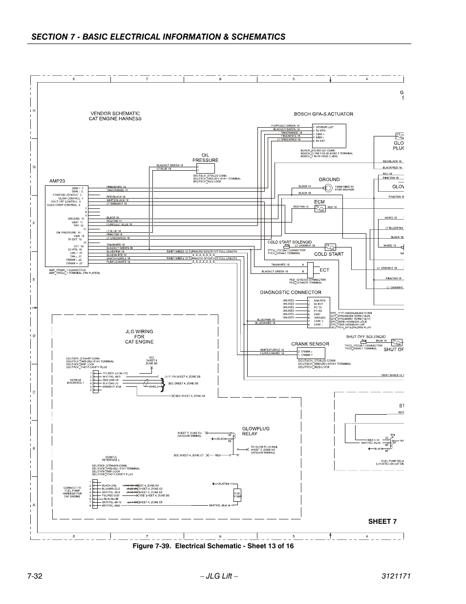 Electrical schematic - sheet 13 of 16 -32 | JLG 1250AJP Service Manual User Manual | Page 592 / 606