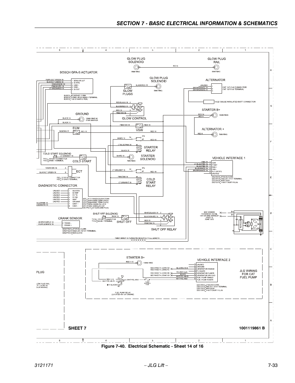 Electrical schematic - sheet 14 of 16 -33 | JLG 1250AJP Service Manual User Manual | Page 593 / 606