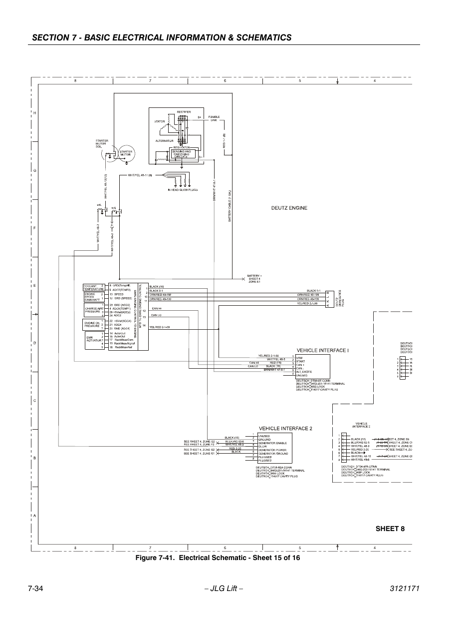 Electrical schematic - sheet 15 of 16 -34 | JLG 1250AJP Service Manual User Manual | Page 594 / 606