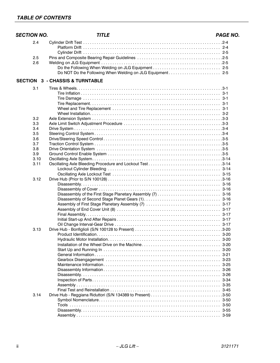 JLG 1250AJP Service Manual User Manual | Page 6 / 606