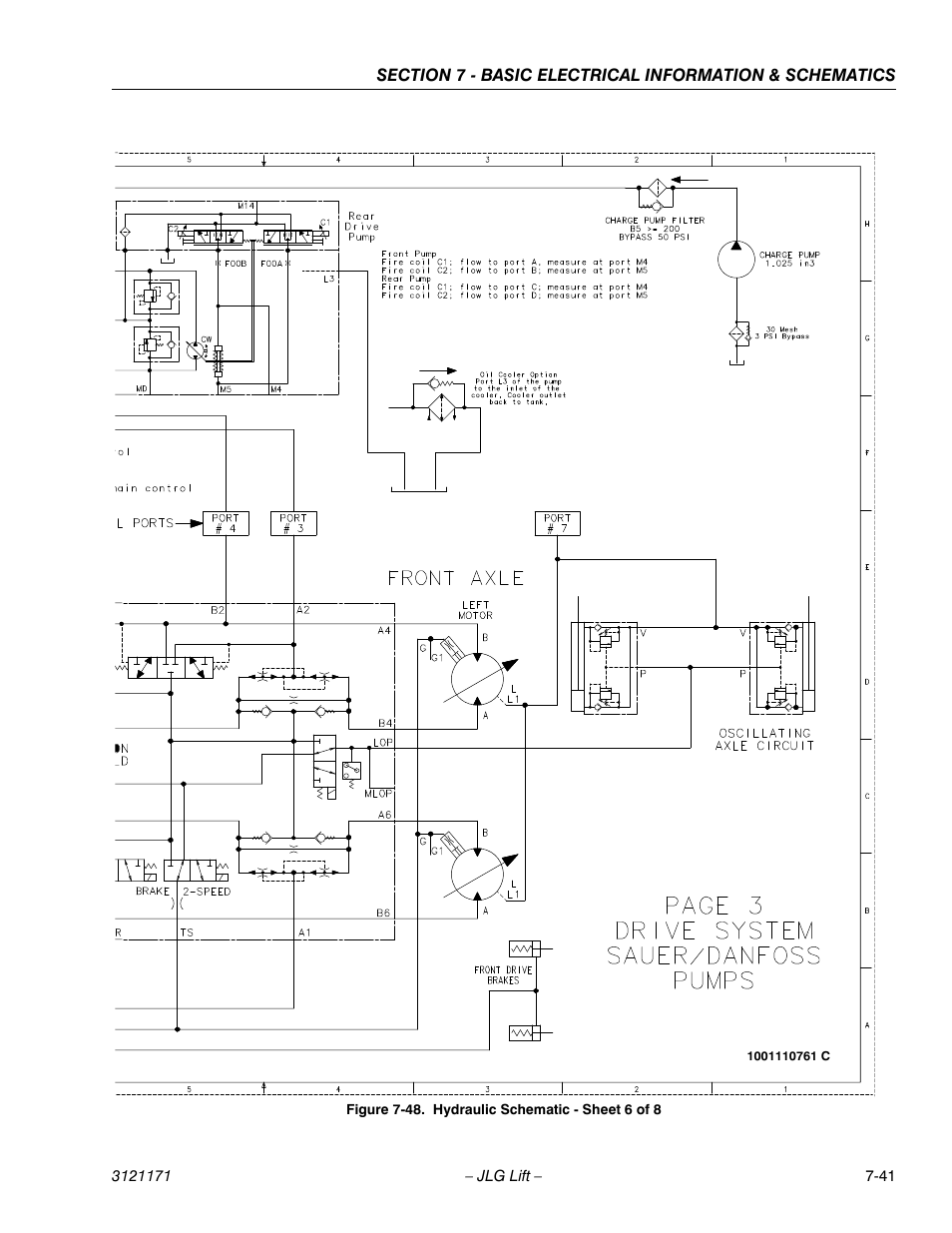 Hydraulic schematic - sheet 6 of 8 -41 | JLG 1250AJP Service Manual User Manual | Page 601 / 606