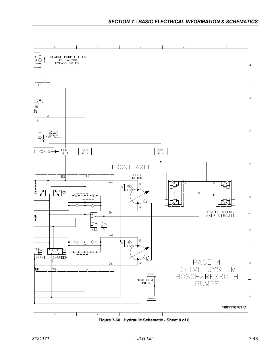 Hydraulic schematic - sheet 8 of 8 -43 | JLG 1250AJP Service Manual User Manual | Page 603 / 606