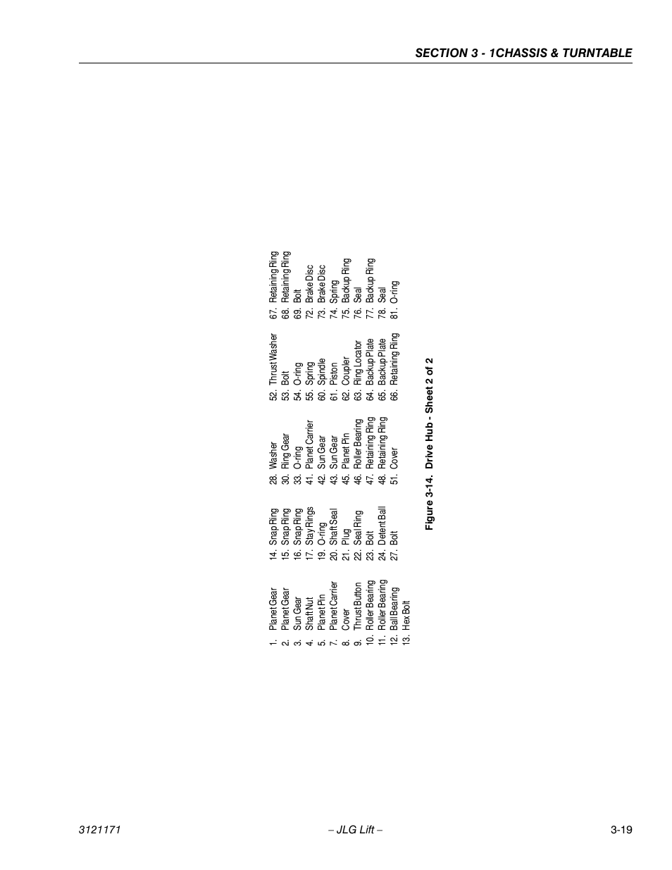 Drive hub - sheet 2 of 2 -19 | JLG 1250AJP Service Manual User Manual | Page 67 / 606
