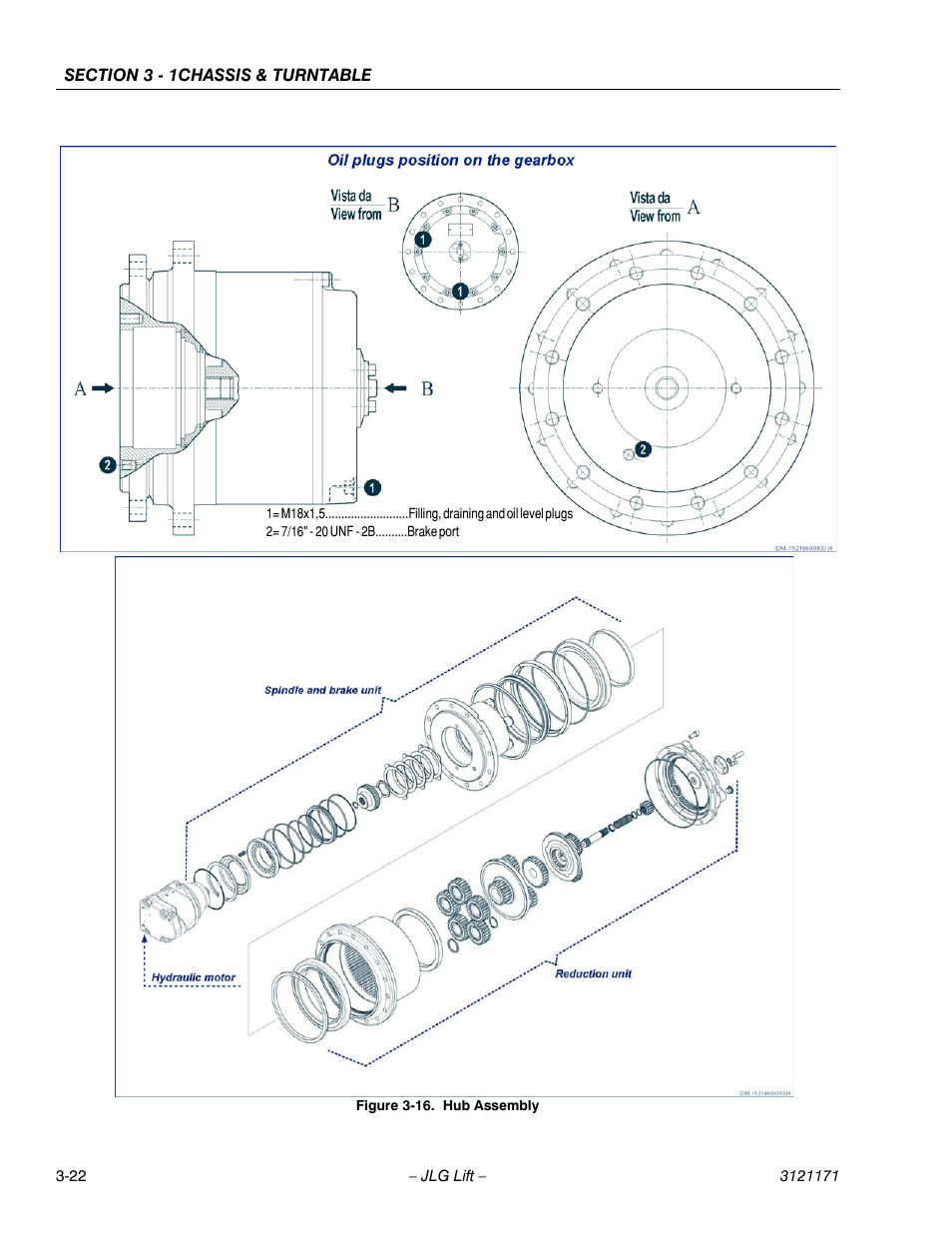 Hub assembly -22 | JLG 1250AJP Service Manual User Manual | Page 70 / 606