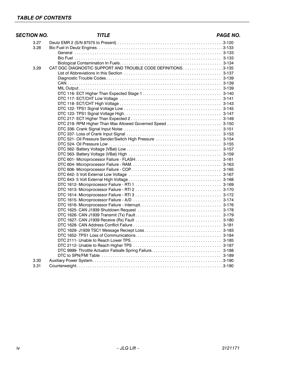 JLG 1250AJP Service Manual User Manual | Page 8 / 606