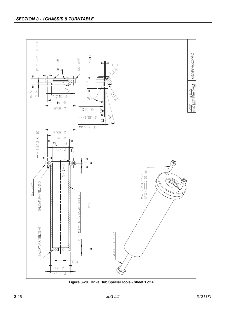 Drive hub special tools - sheet 1 of 4 -46 | JLG 1250AJP Service Manual User Manual | Page 94 / 606