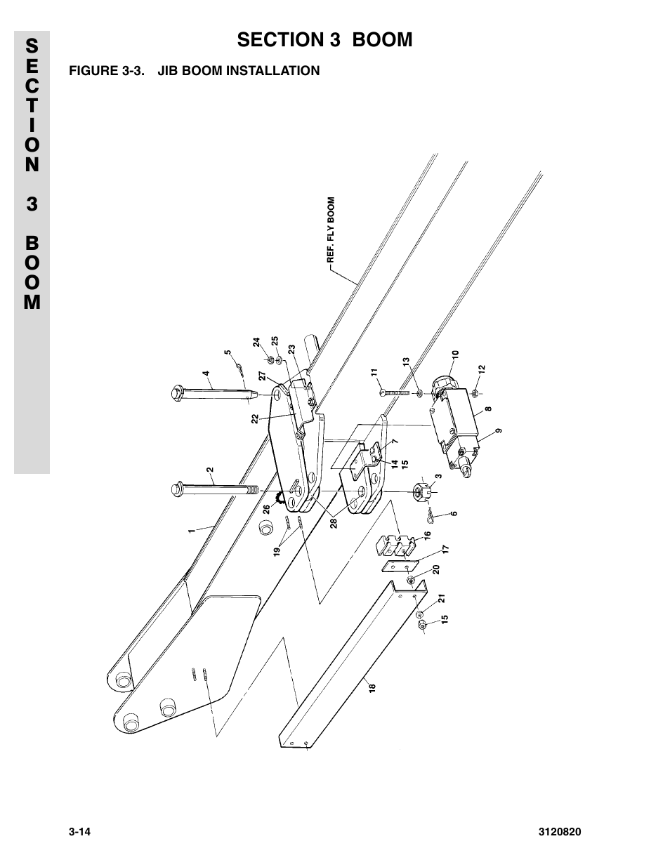 Figure 3-3. jib boom installation | JLG 120HX Parts Manual User Manual | Page 118 / 216