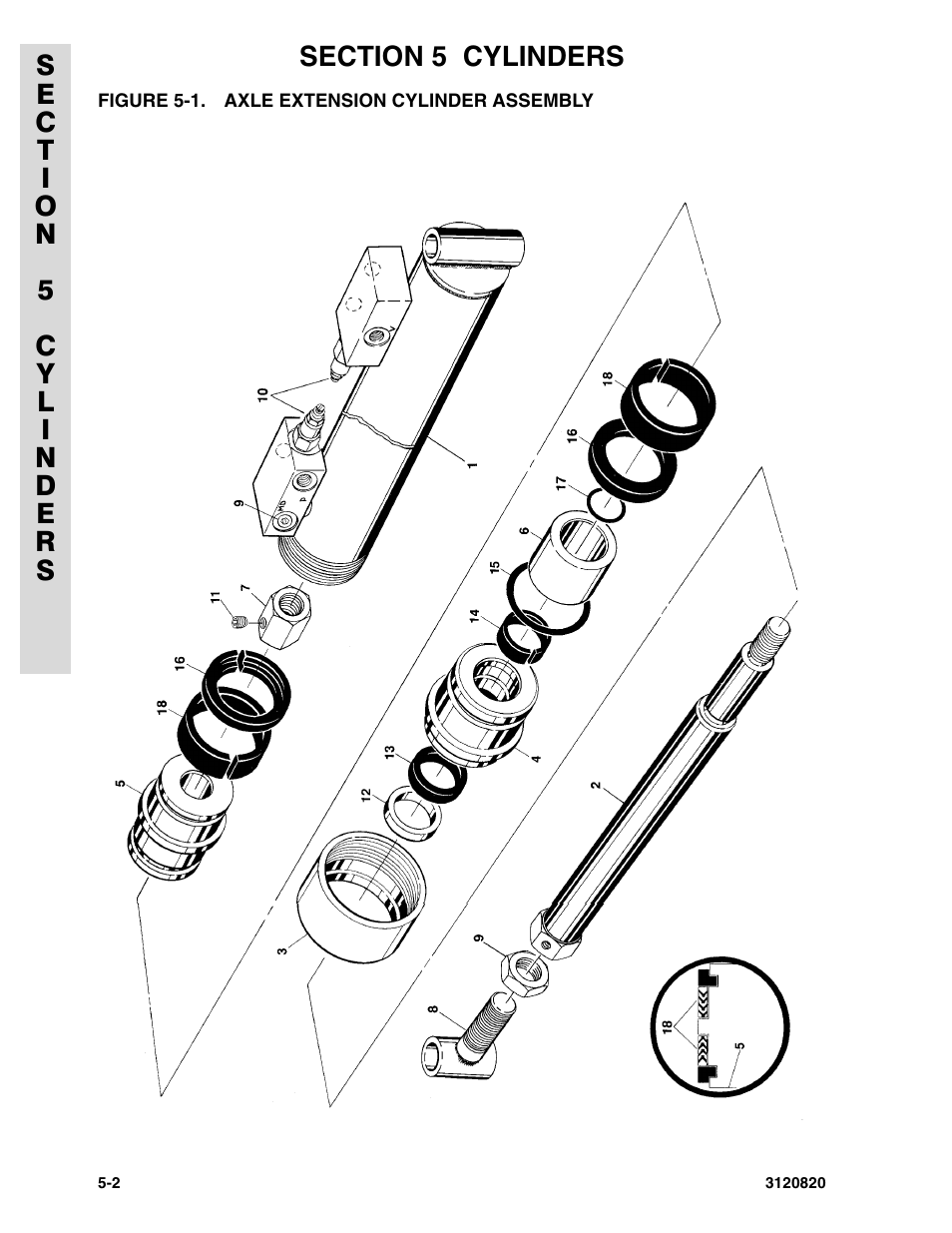 Figure 5-1. axle extension cylinder assembly | JLG 120HX Parts Manual User Manual | Page 150 / 216