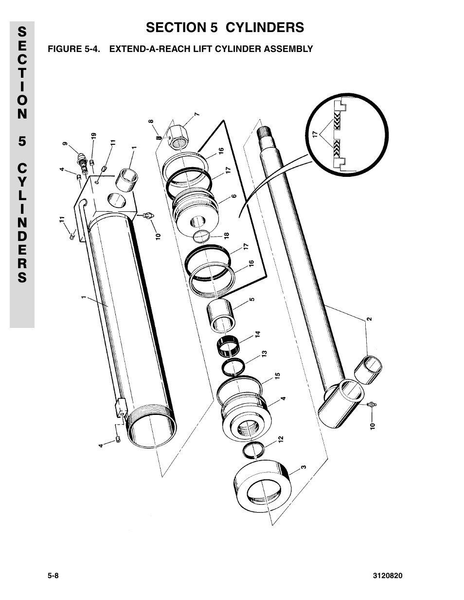 Figure 5-4. extend-a-reach lift cylinder assembly | JLG 120HX Parts Manual User Manual | Page 156 / 216