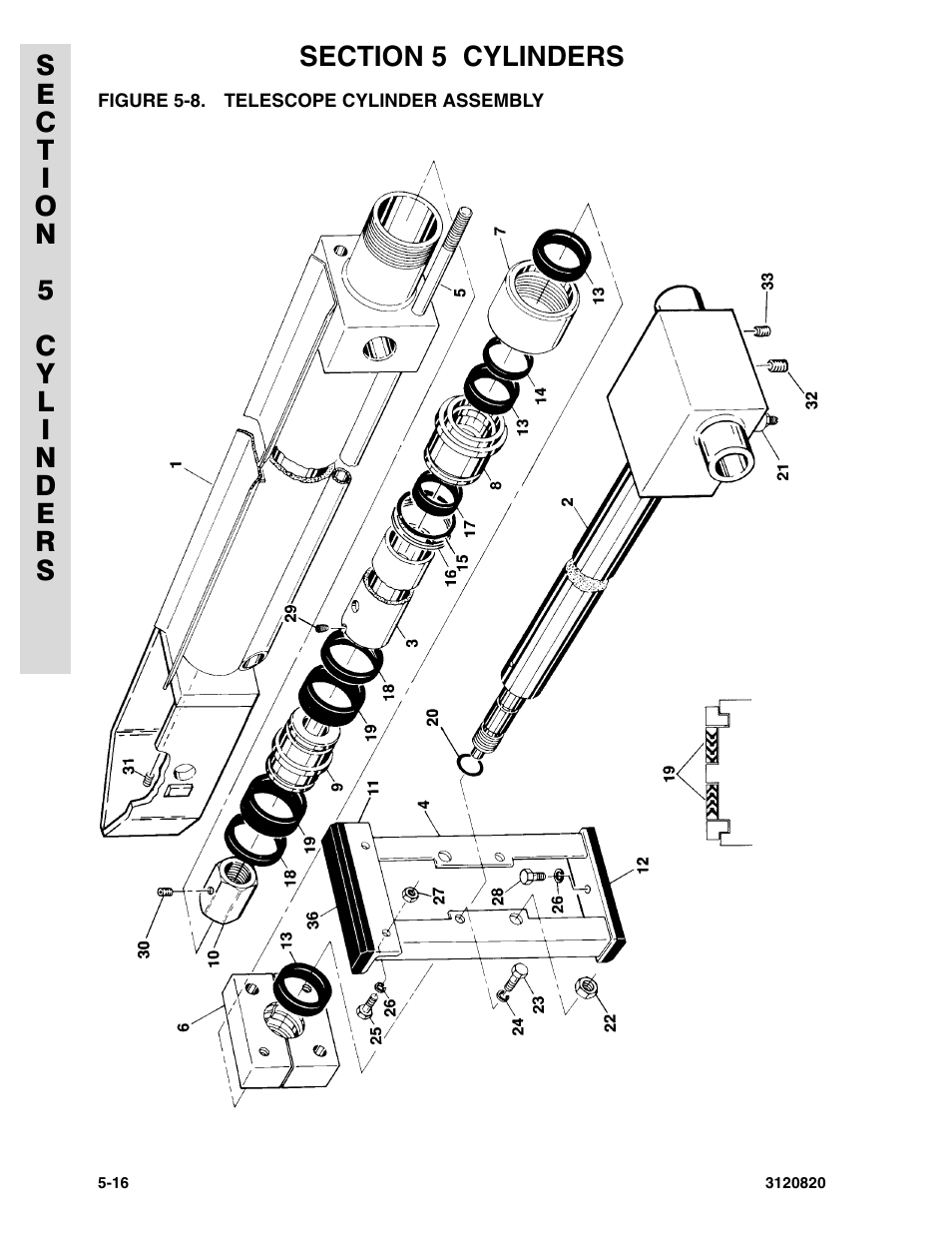 Figure 5-8. telescope cylinder assembly | JLG 120HX Parts Manual User Manual | Page 164 / 216