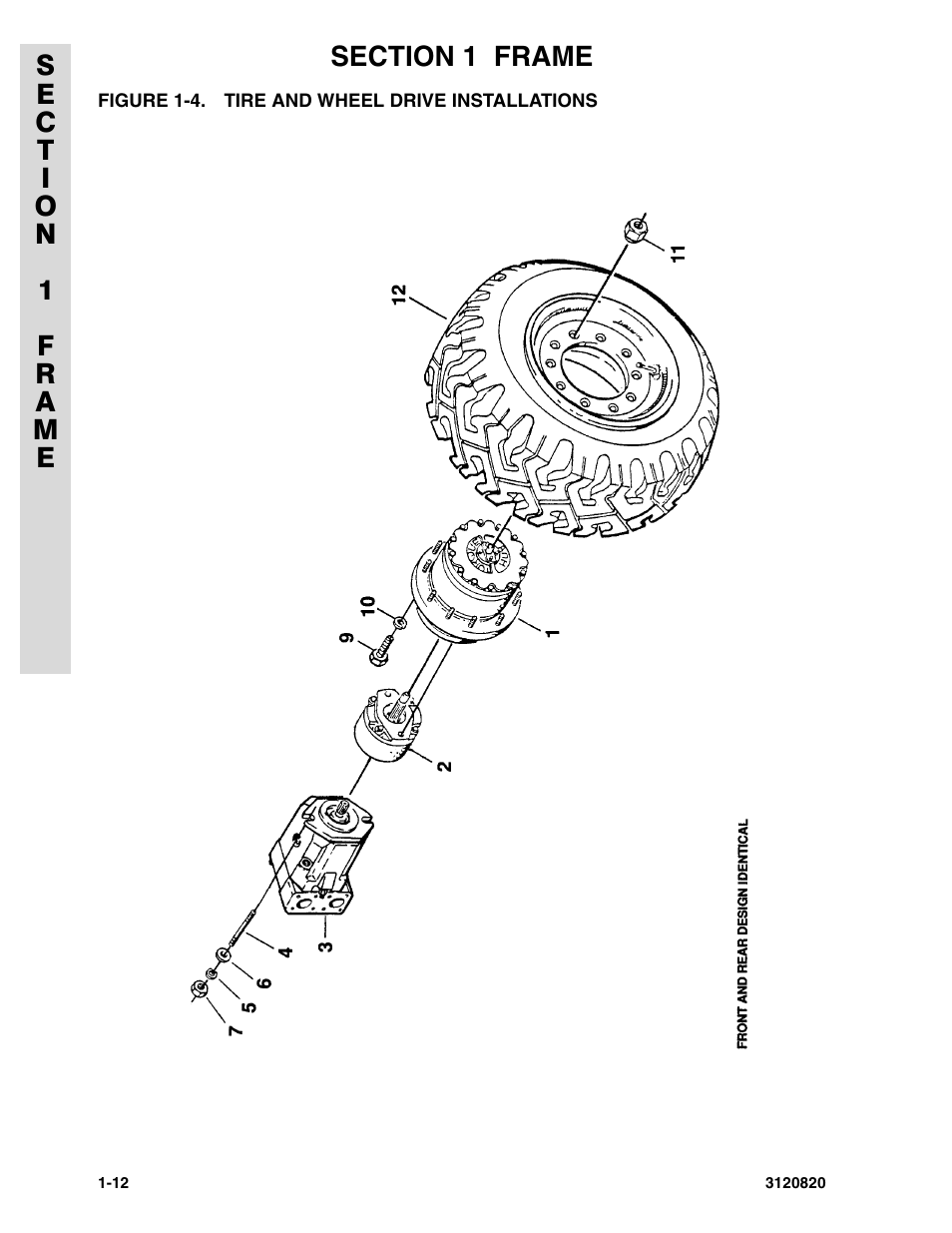 Figure 1-4. tire and wheel drive installations | JLG 120HX Parts Manual User Manual | Page 18 / 216