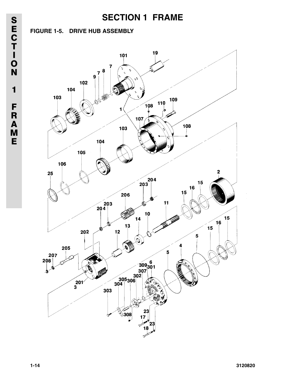 Figure 1-5. drive hub assembly | JLG 120HX Parts Manual User Manual | Page 20 / 216