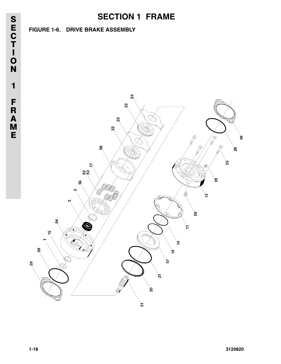 Figure 1-6. drive brake assembly | JLG 120HX Parts Manual User Manual | Page 24 / 216
