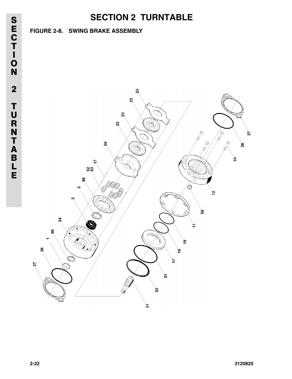 Figure 2-8. swing brake assembly | JLG 120HX Parts Manual User Manual | Page 54 / 216