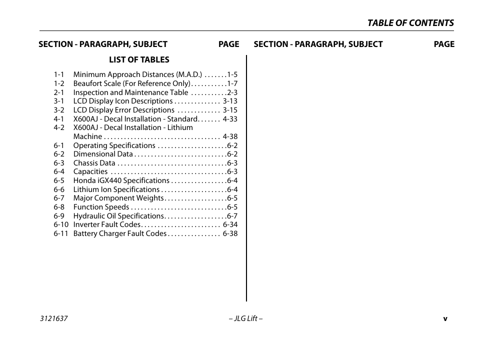 JLG X600AJ Operator Manual User Manual | Page 11 / 154