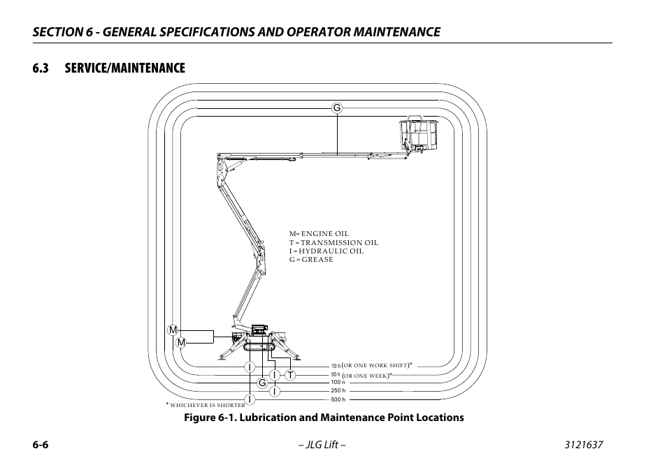 3 service/maintenance, Service/maintenance -6, Lubrication and maintenance point locations -6 | JLG X600AJ Operator Manual User Manual | Page 116 / 154