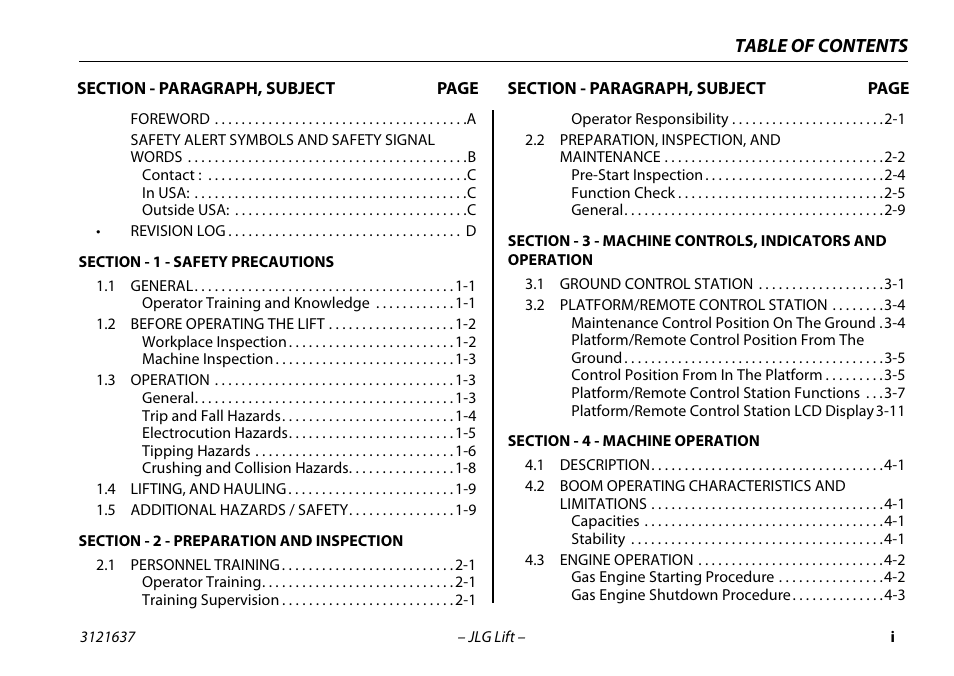 JLG X600AJ Operator Manual User Manual | Page 7 / 154