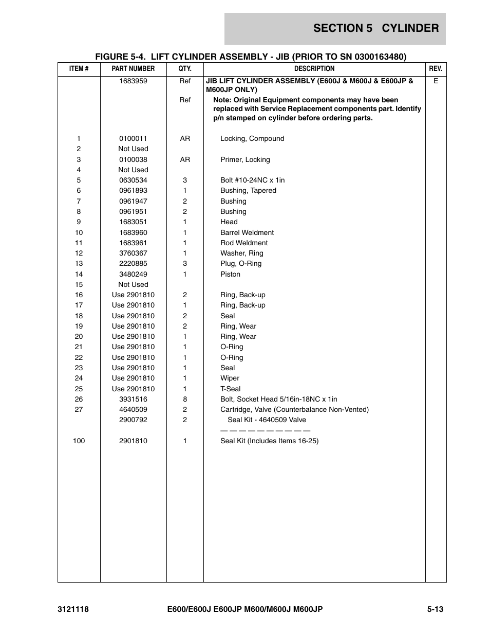 JLG M600 ANSI Parts Manual User Manual | Page 173 / 258