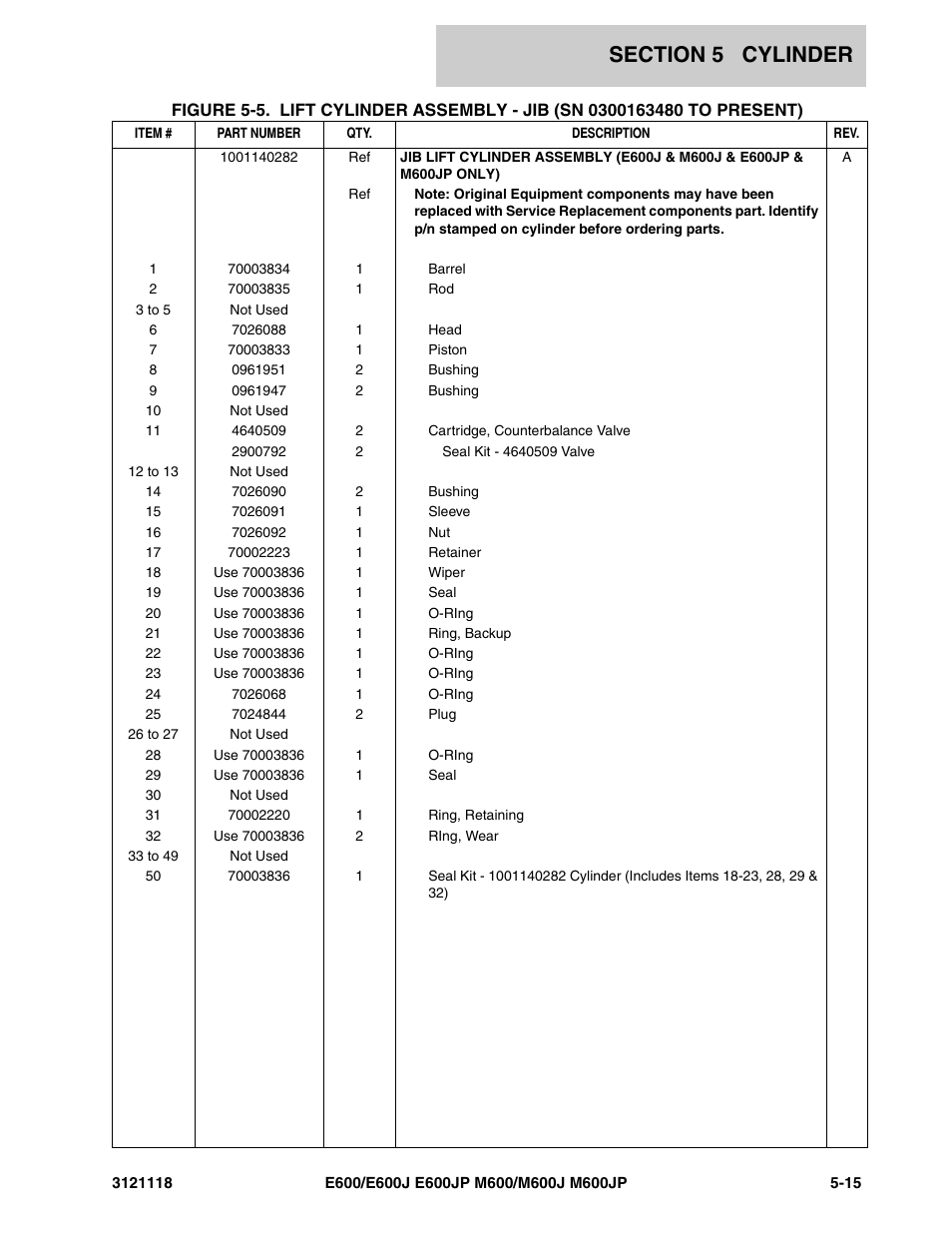 JLG M600 ANSI Parts Manual User Manual | Page 175 / 258