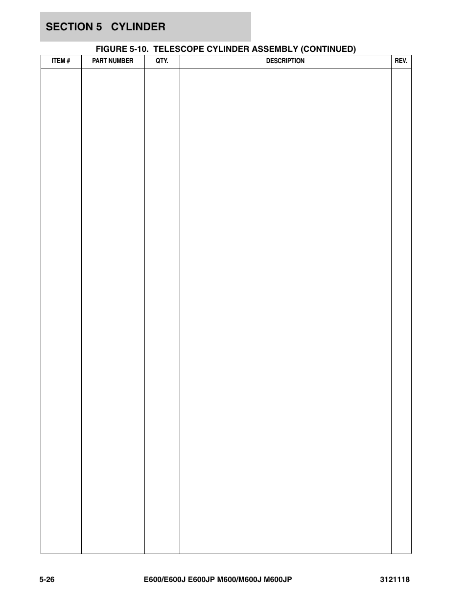 JLG M600 ANSI Parts Manual User Manual | Page 186 / 258