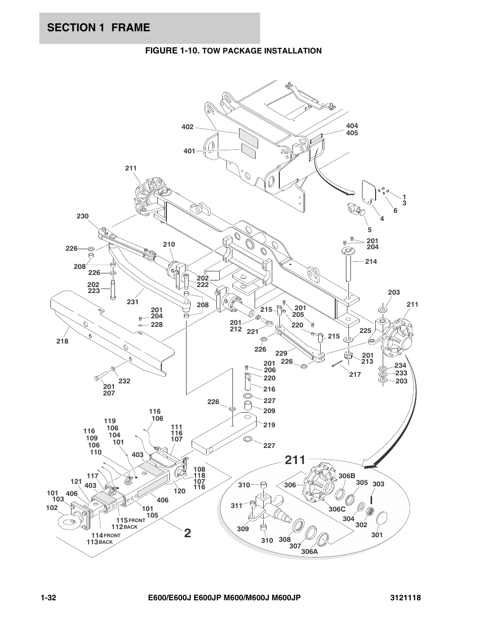 Figure 1-10. tow package installation, Figure 1-10 | JLG M600 ANSI Parts Manual User Manual | Page 38 / 258