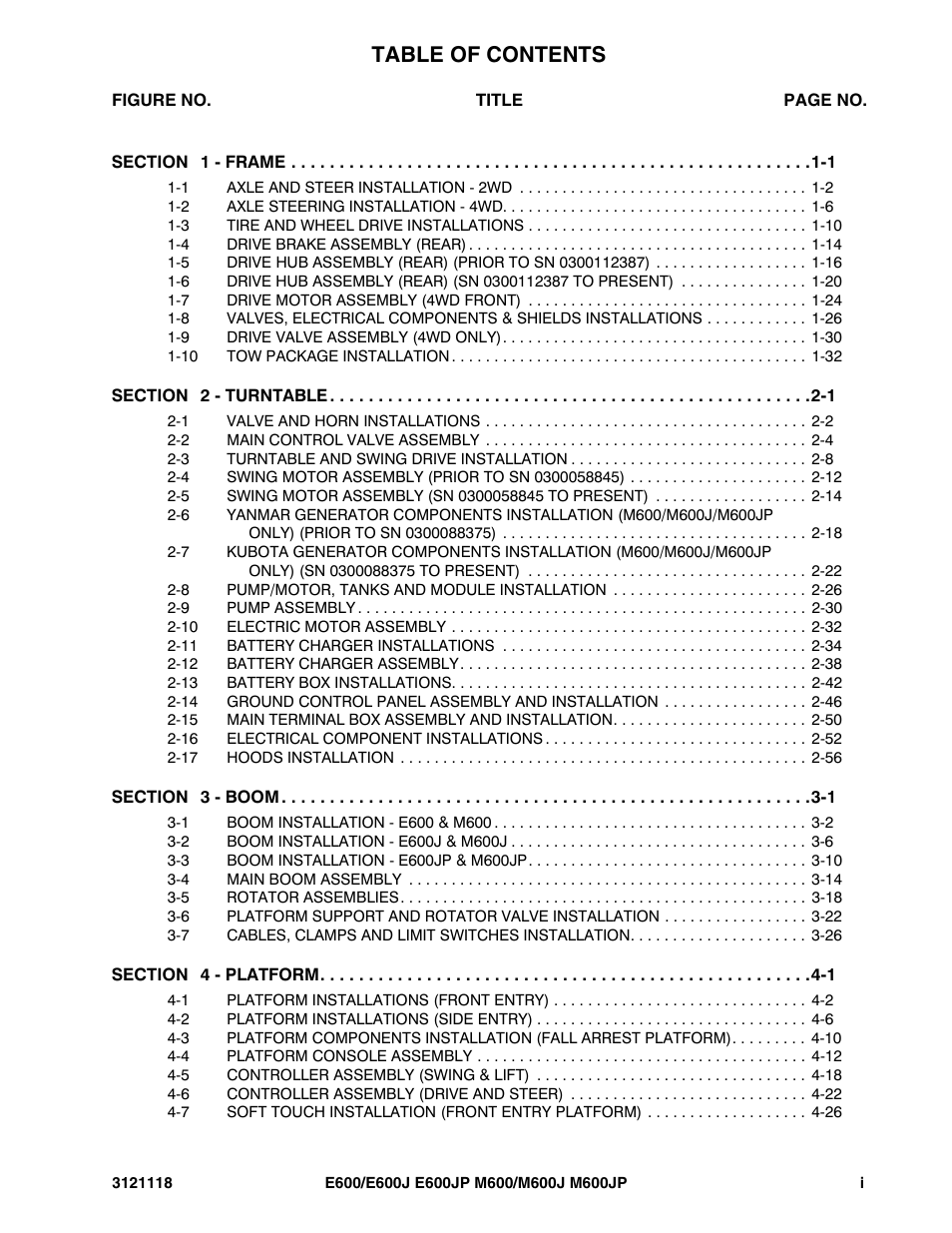 JLG M600 ANSI Parts Manual User Manual | Page 5 / 258