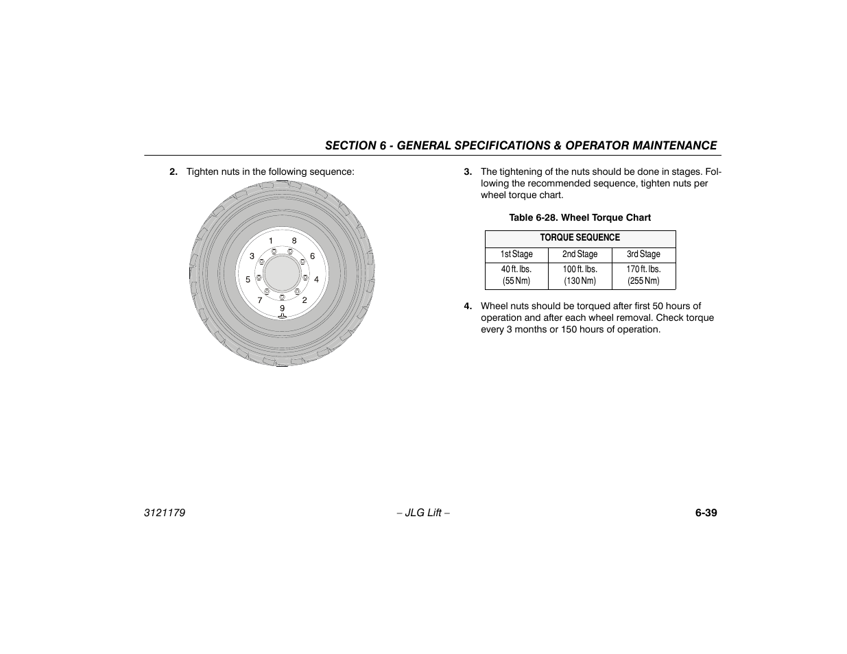 28 wheel torque chart -39 | JLG 510AJ Operator Manual User Manual | Page 121 / 132