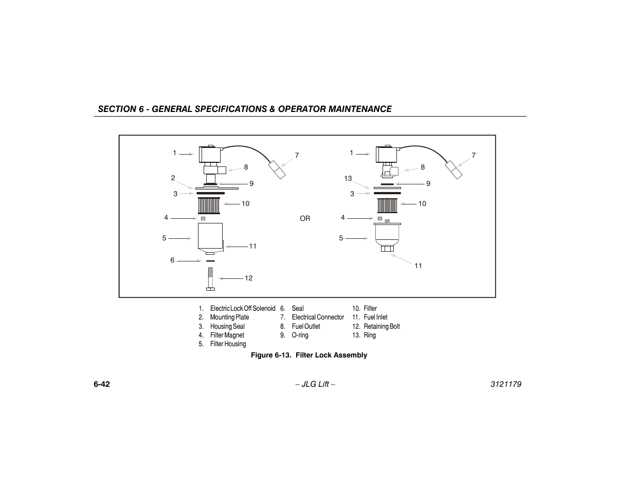 13. filter lock assembly -42 | JLG 510AJ Operator Manual User Manual | Page 124 / 132