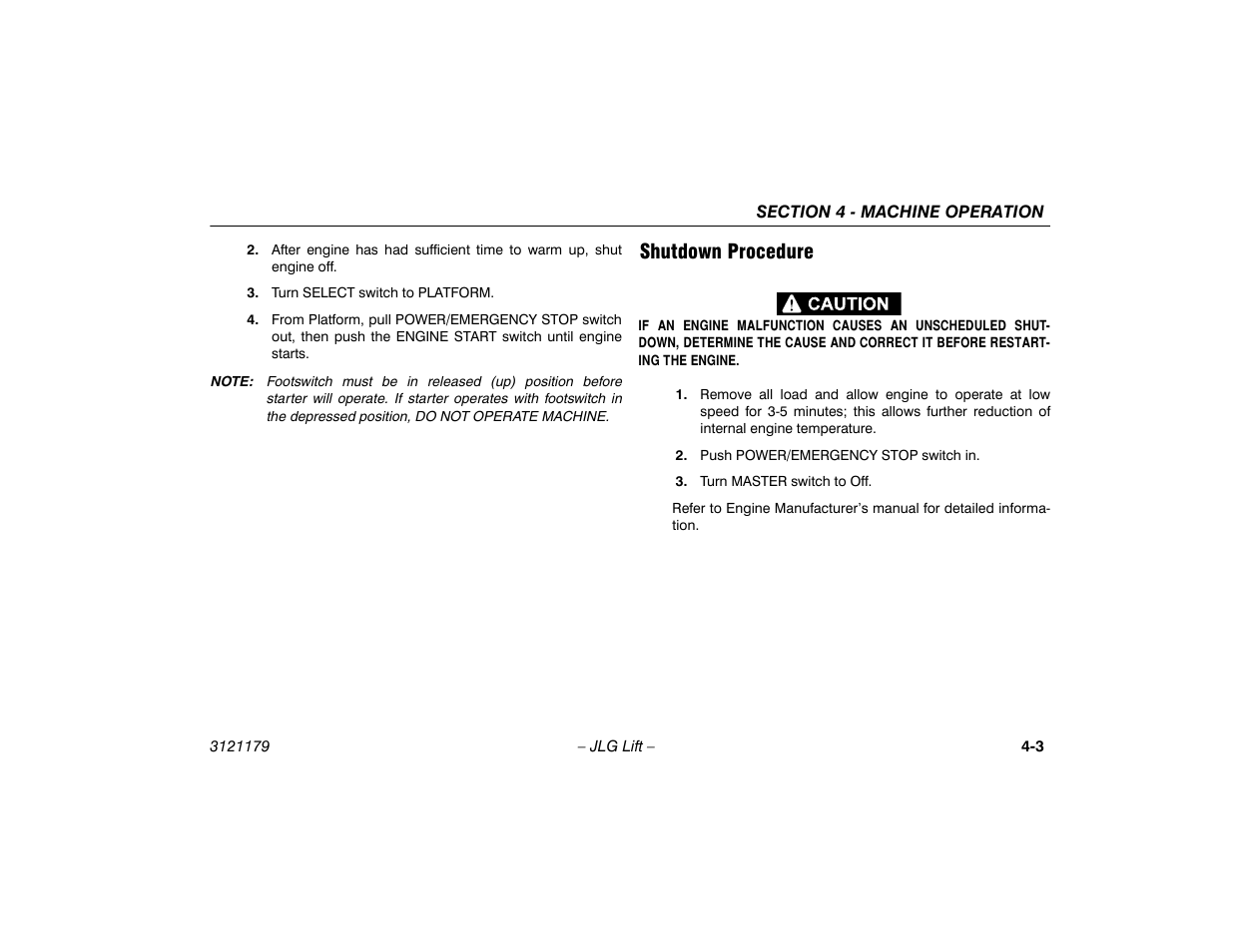 Shutdown procedure, Shutdown procedure -3 | JLG 510AJ Operator Manual User Manual | Page 57 / 132