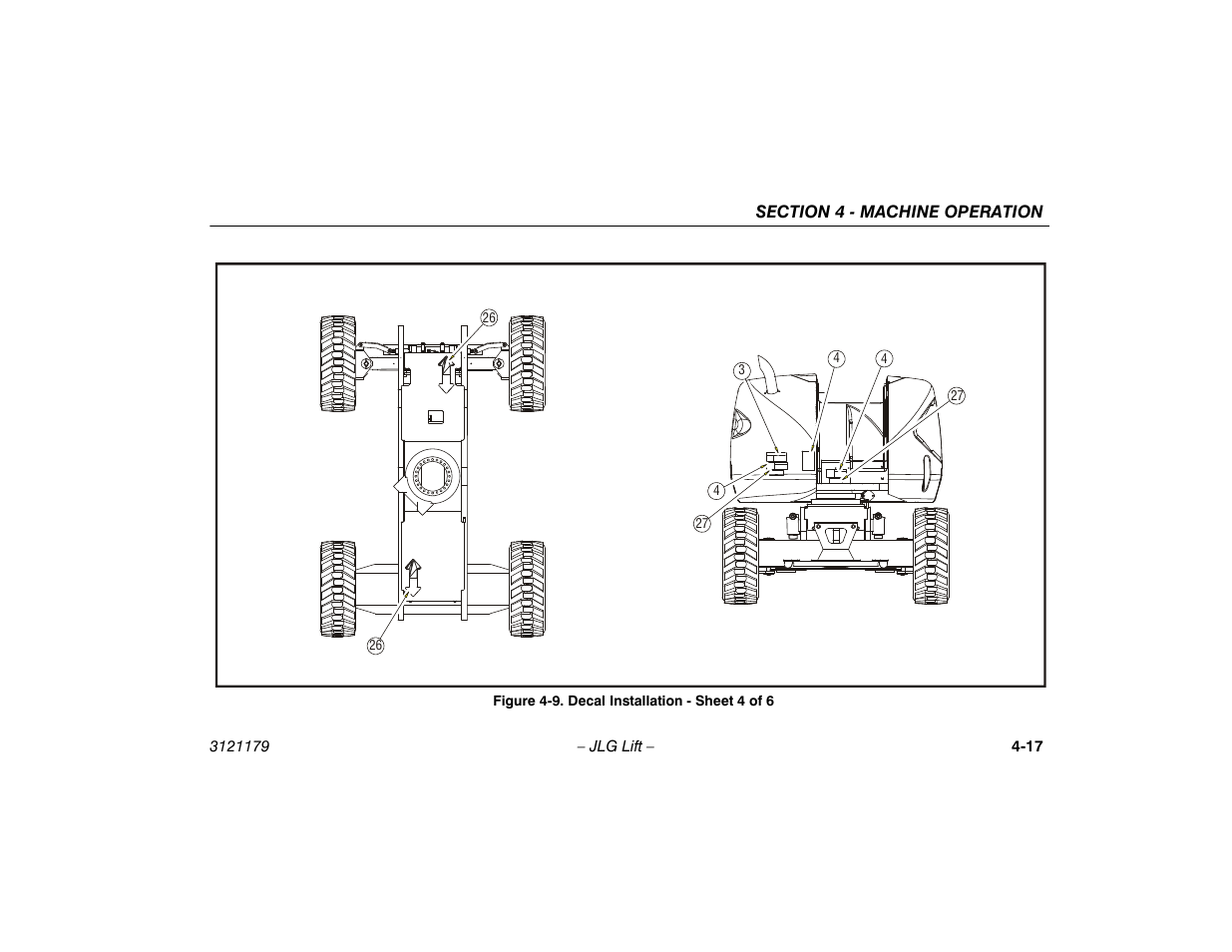 Decal installation - sheet 4 of 6 -17 | JLG 510AJ Operator Manual User Manual | Page 71 / 132