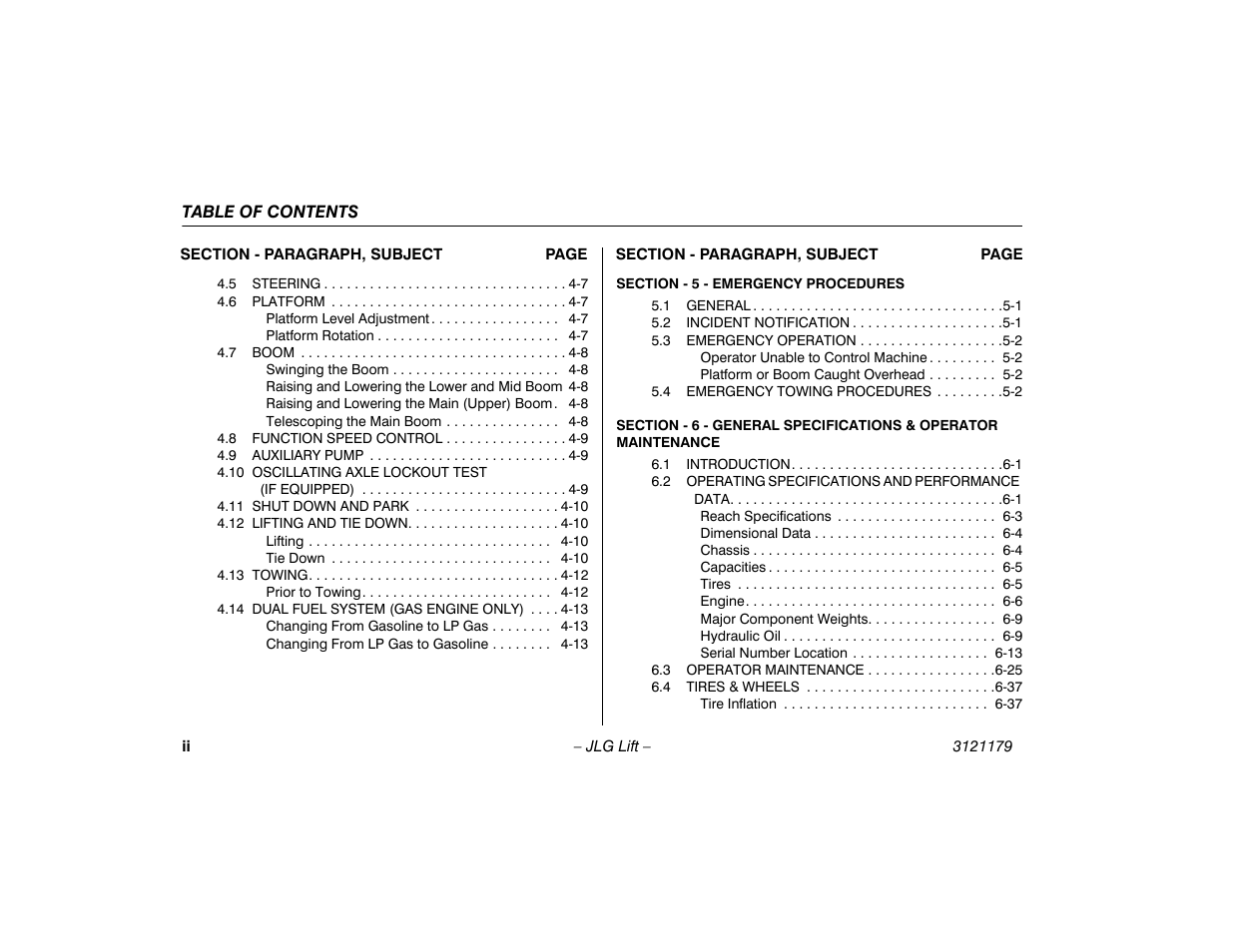JLG 510AJ Operator Manual User Manual | Page 8 / 132