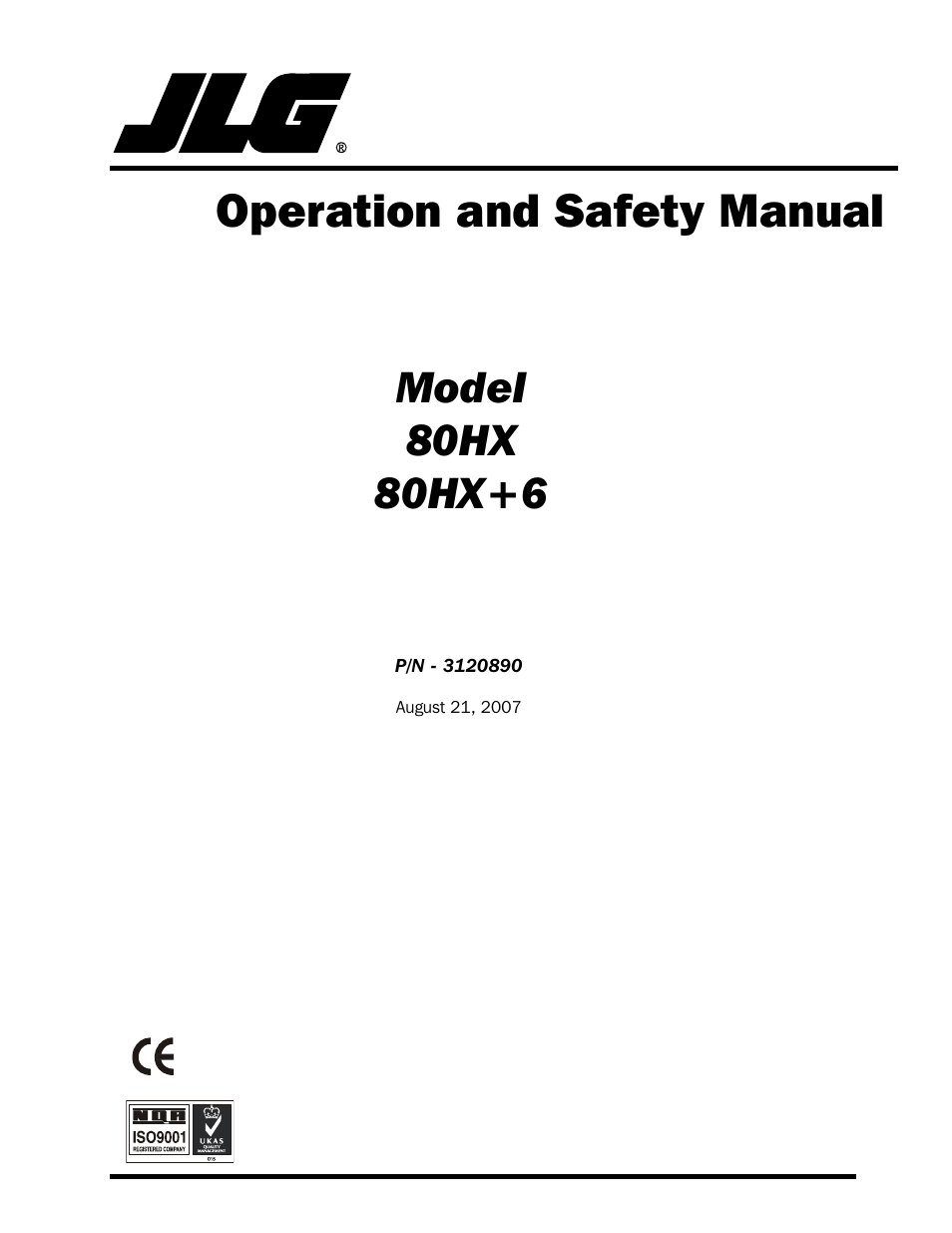 JLG 80HX_HX+6 Operator Manual User Manual | 82 pages