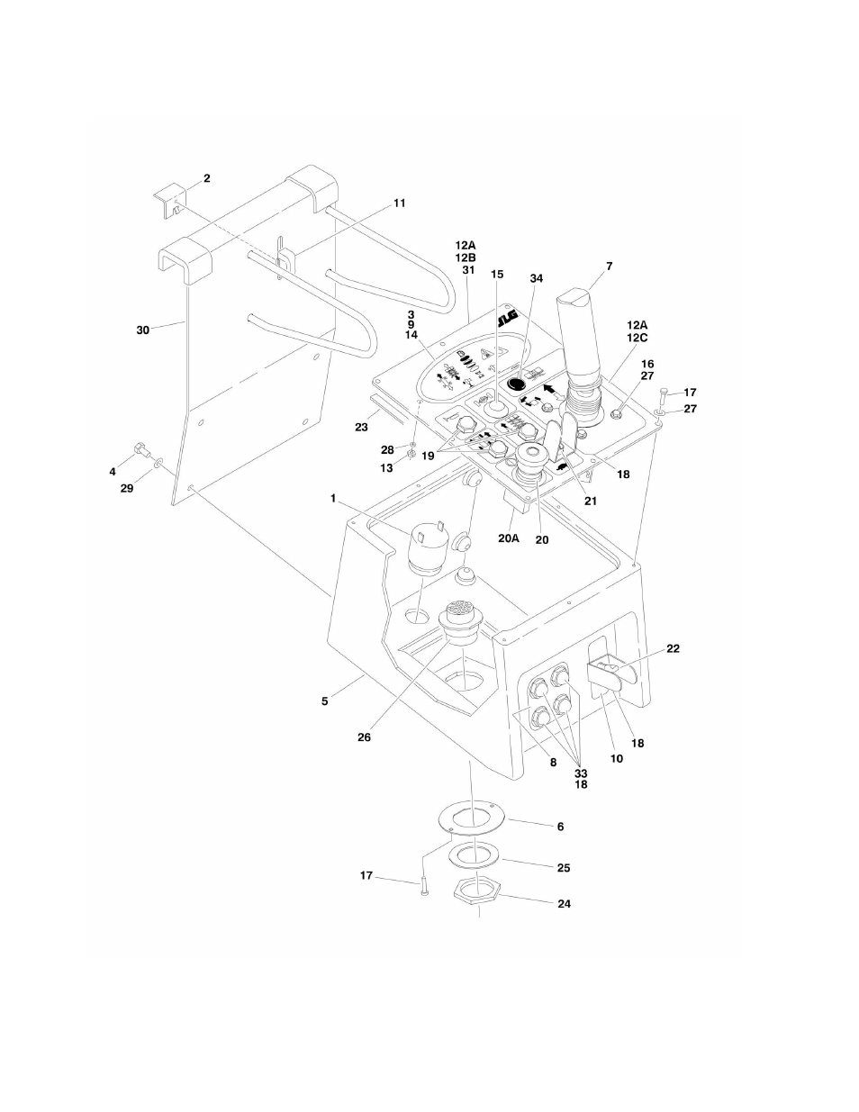 Figure 4-3. platform console box assembly | JLG M4069 ANSI Parts Manual User Manual | Page 116 / 204