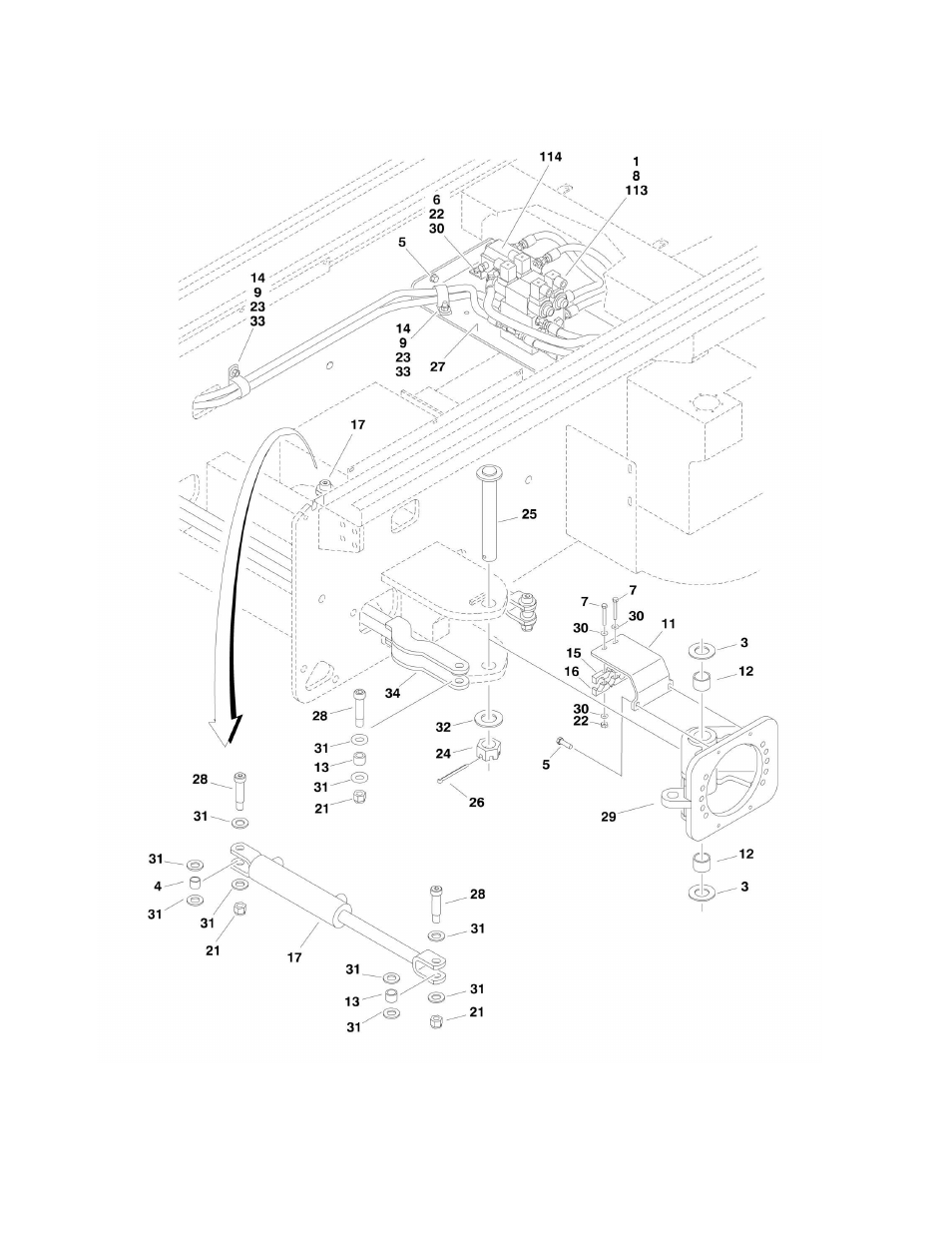 Figure 1-2. frame and steering installation - 4wd | JLG M4069 ANSI Parts Manual User Manual | Page 12 / 204