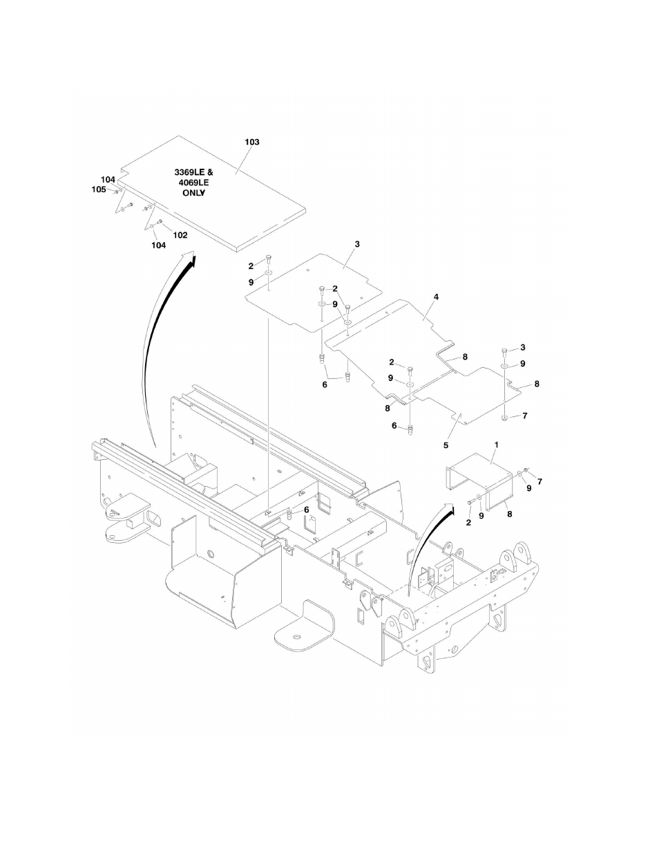 Figure 1-19. covers installation (frame mounted) | JLG M4069 ANSI Parts Manual User Manual | Page 70 / 204