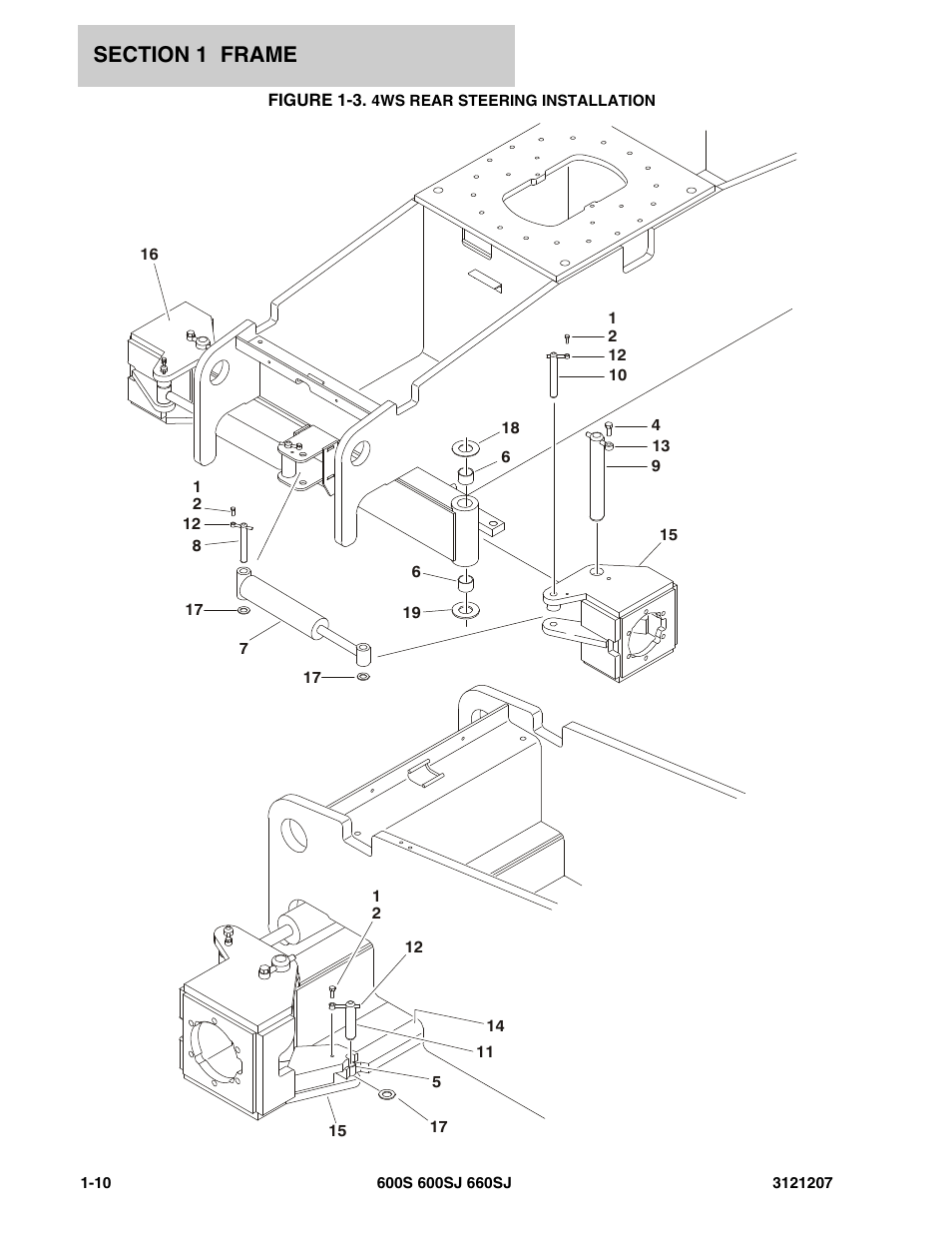 Figure 1-3. 4ws rear steering installation | JLG 660SJ Parts Manual User Manual | Page 18 / 404