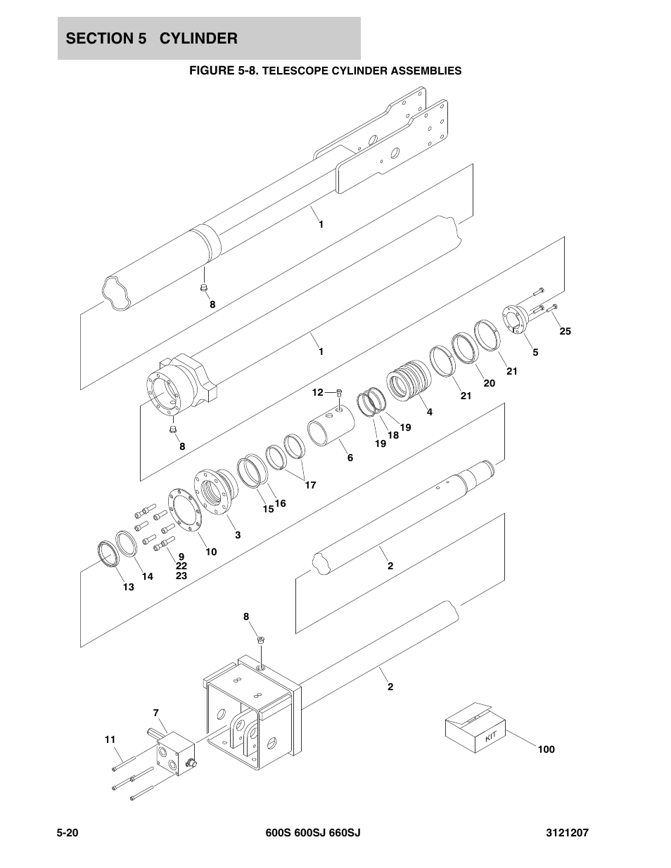 Figure 5-8. telescope cylinder assemblies | JLG 660SJ Parts Manual User Manual | Page 278 / 404